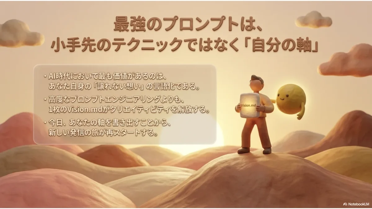 広大な砂丘に立つ人物のイラスト