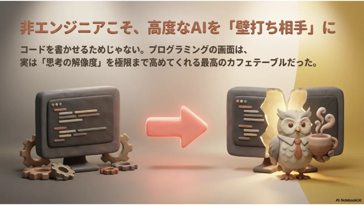 AIロボットと人間が向かい合って対話するイラスト