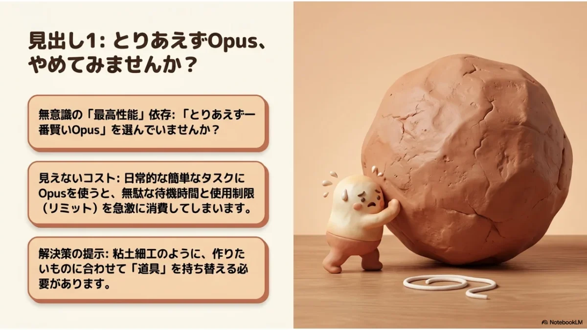 粘土製の脳とトークン消費を示すオブジェのイラスト