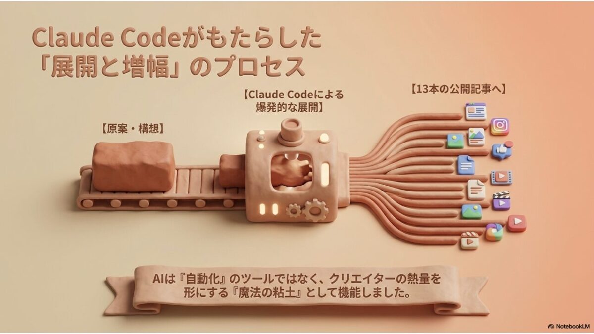 Claude Codeがもたらした「展開と増幅」のプロセス|原案・構想から13本の公開記事へ