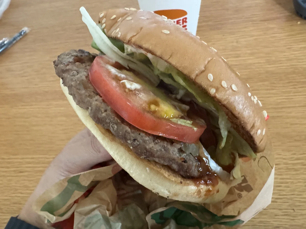 フィットボクシング3を365日続けた日の昼に食べたスパイシーワッパーの断面